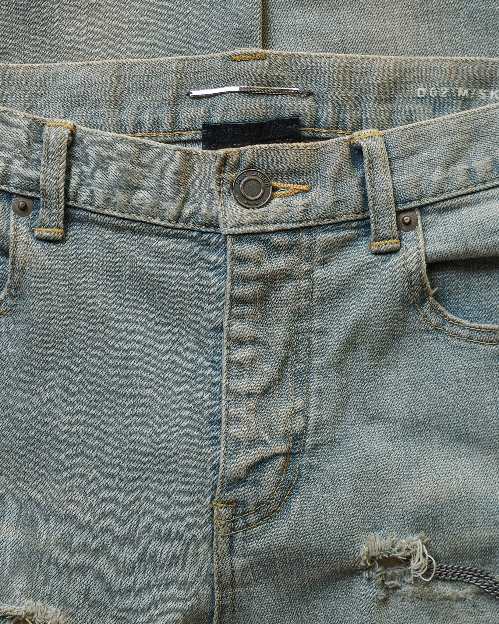 Saint Laurent Paris FW13 Mudwash Chain Denim