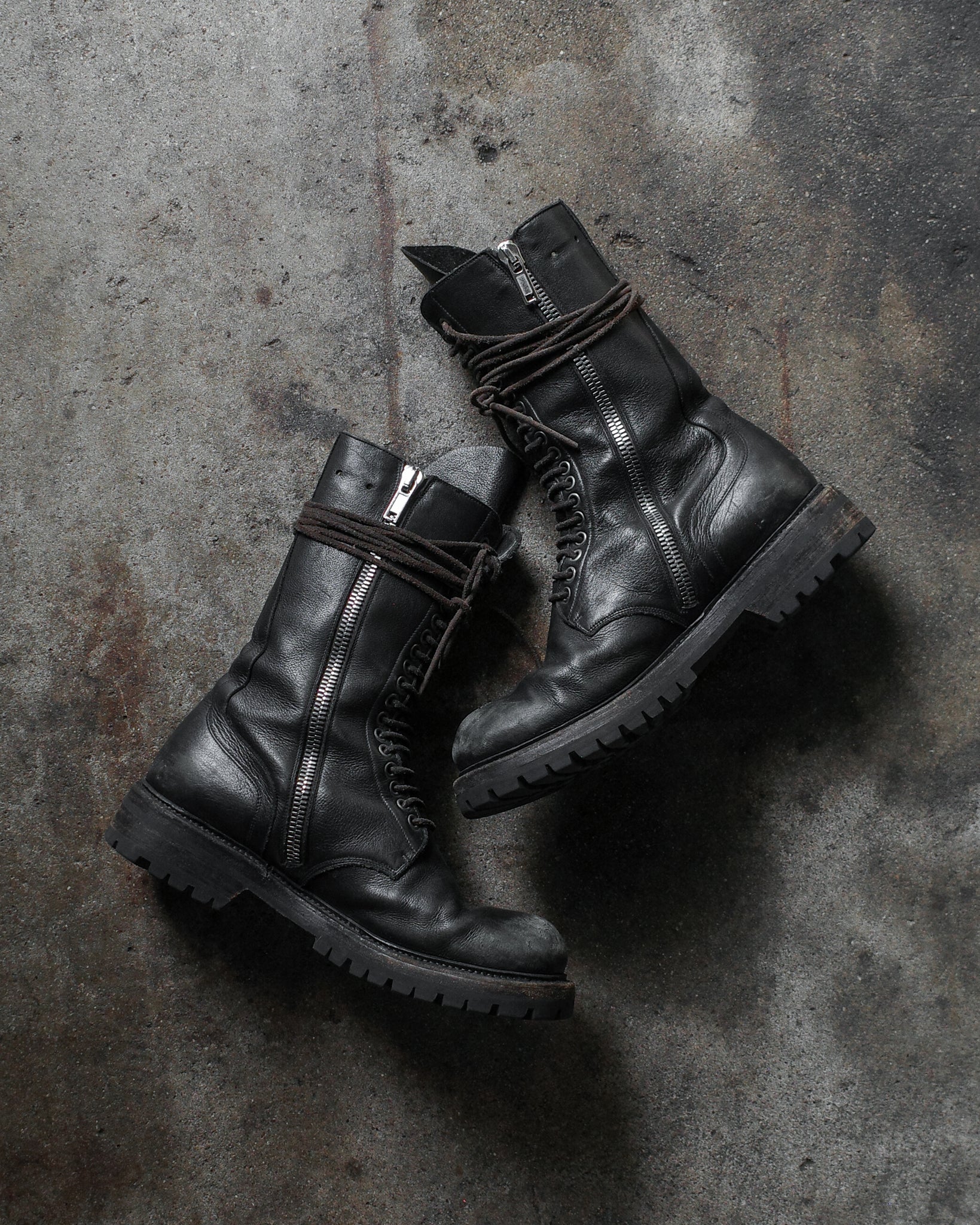 Rick Owens SS18 Side Zip Combat Boots