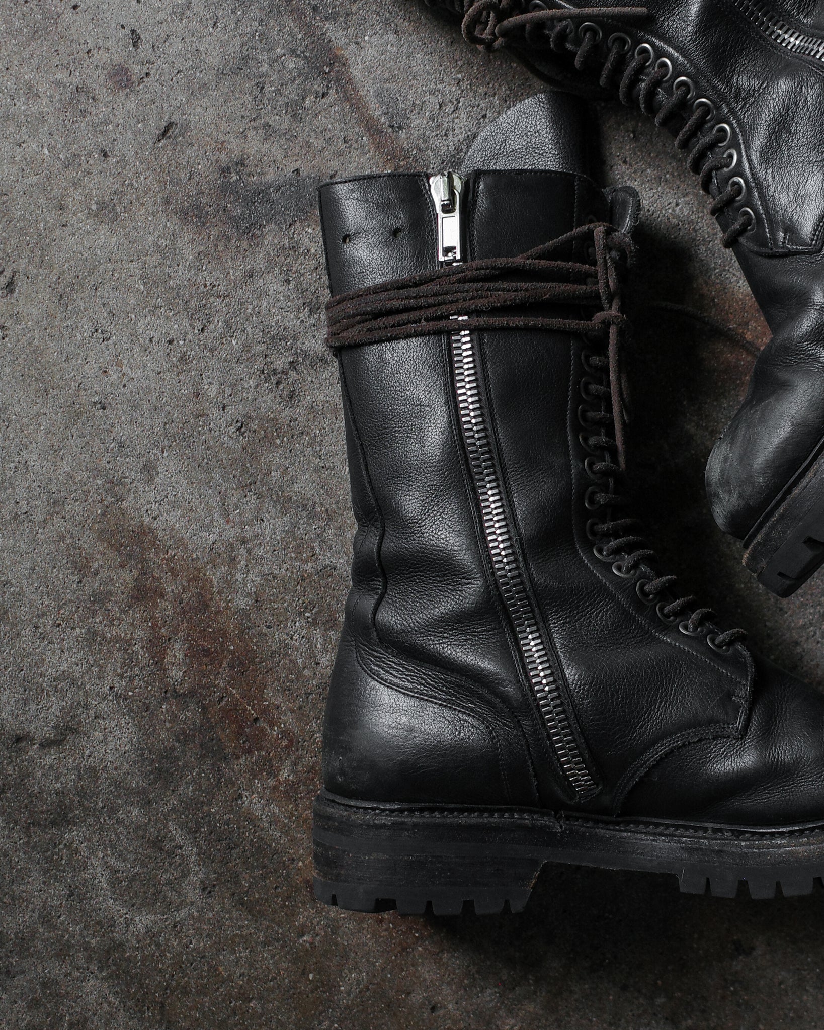 Rick Owens SS18 Side Zip Combat Boots