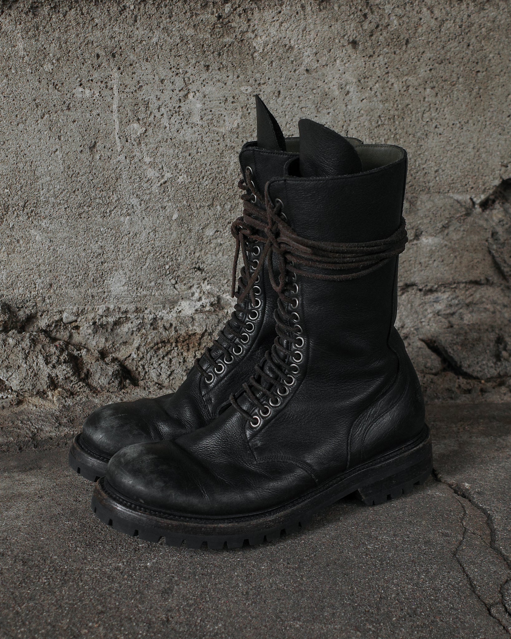 Rick Owens SS18 Side Zip Combat Boots