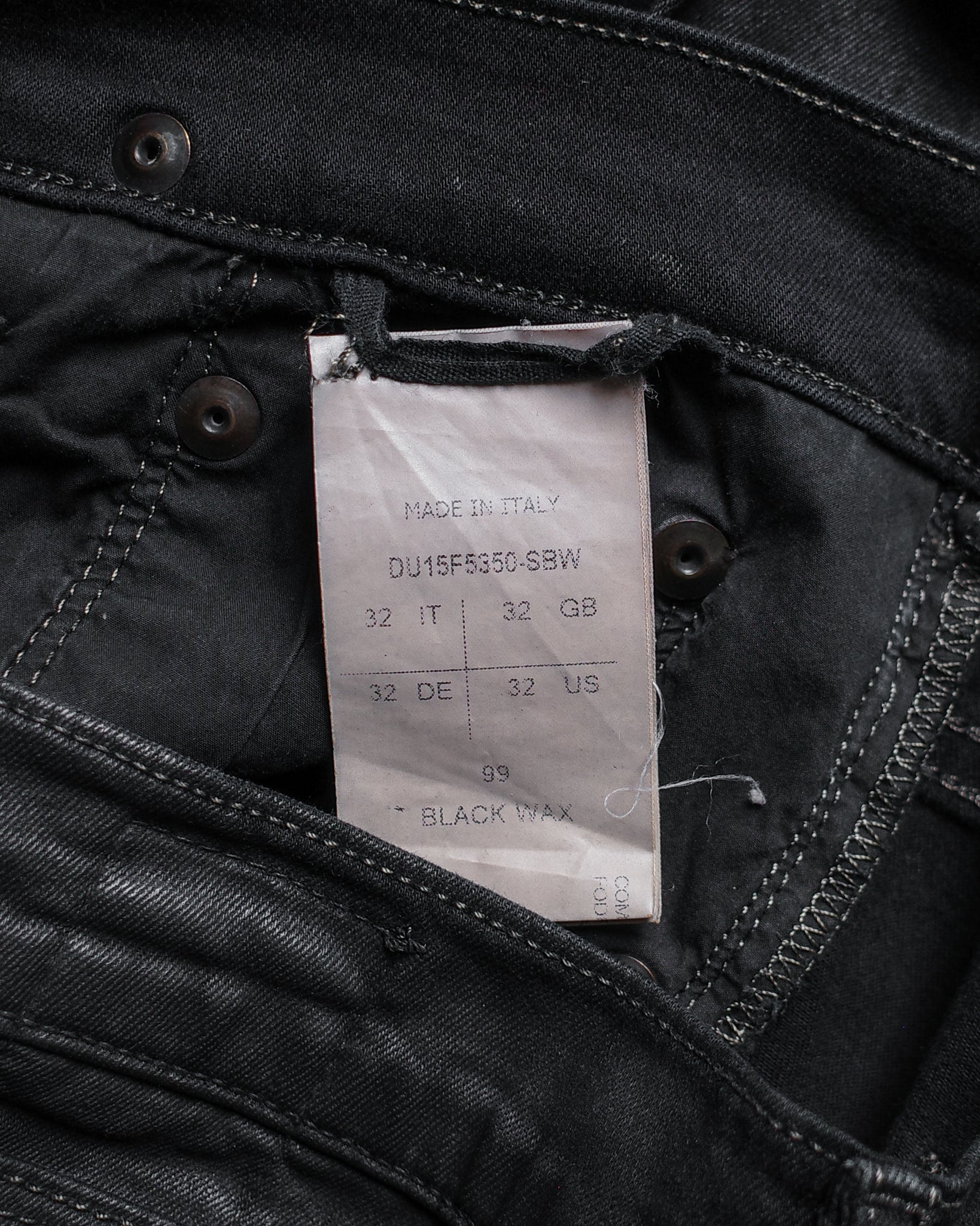 Rick Owen FW15 Detroit Cut SBW Waxed Denim
