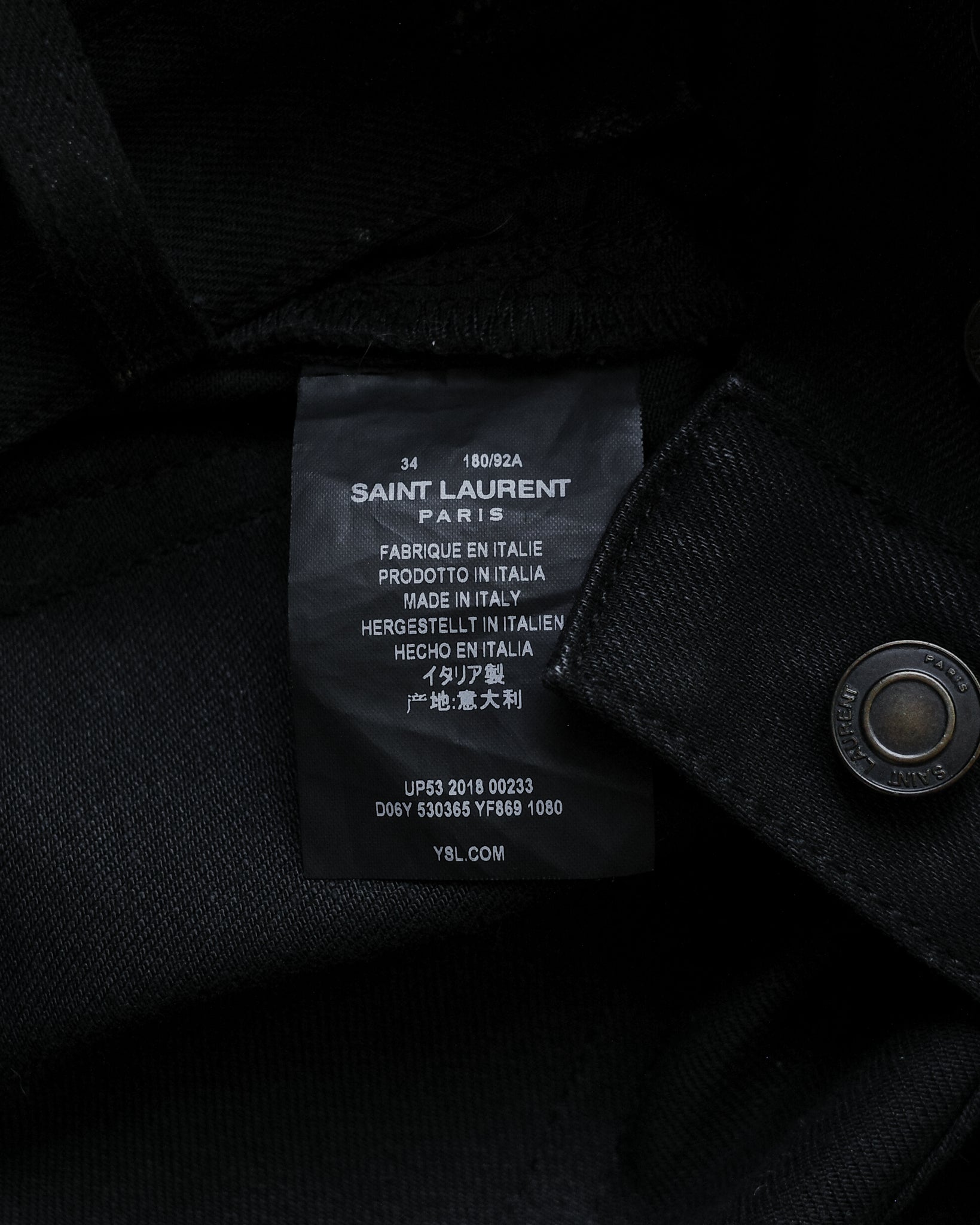 Saint Laurent Paris 2018 D17 Light Wax Denim