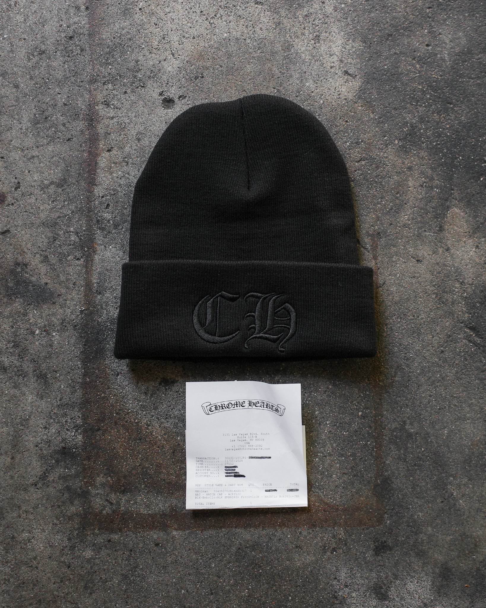 Chrome Hearts 2025 "CH" Tonal Beanie