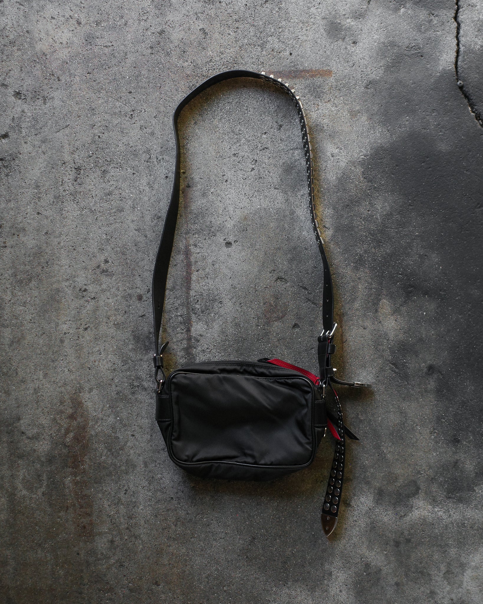 Prada 2018 Studded New Vela Messenger Bag