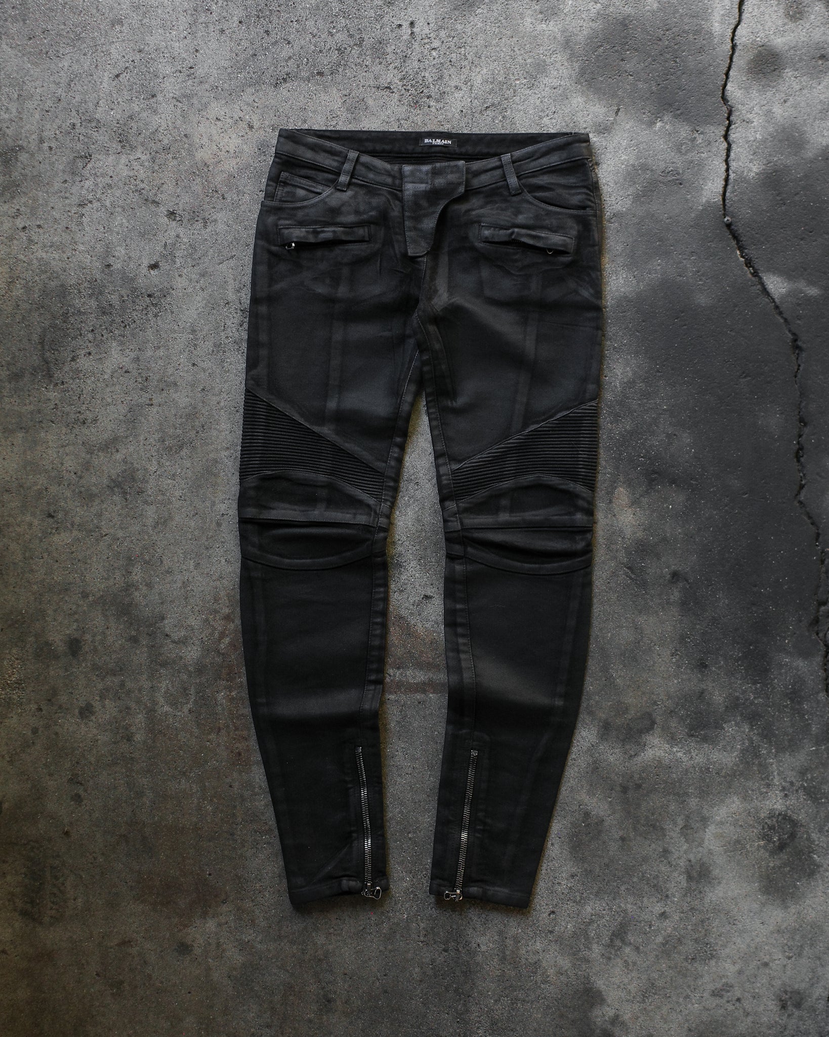 Balmain 2009/2010 Waxed Biker Denim