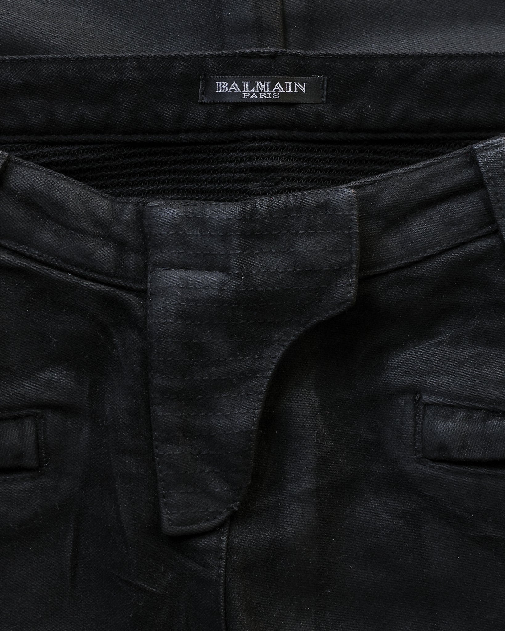 Balmain 2009/2010 Waxed Biker Denim