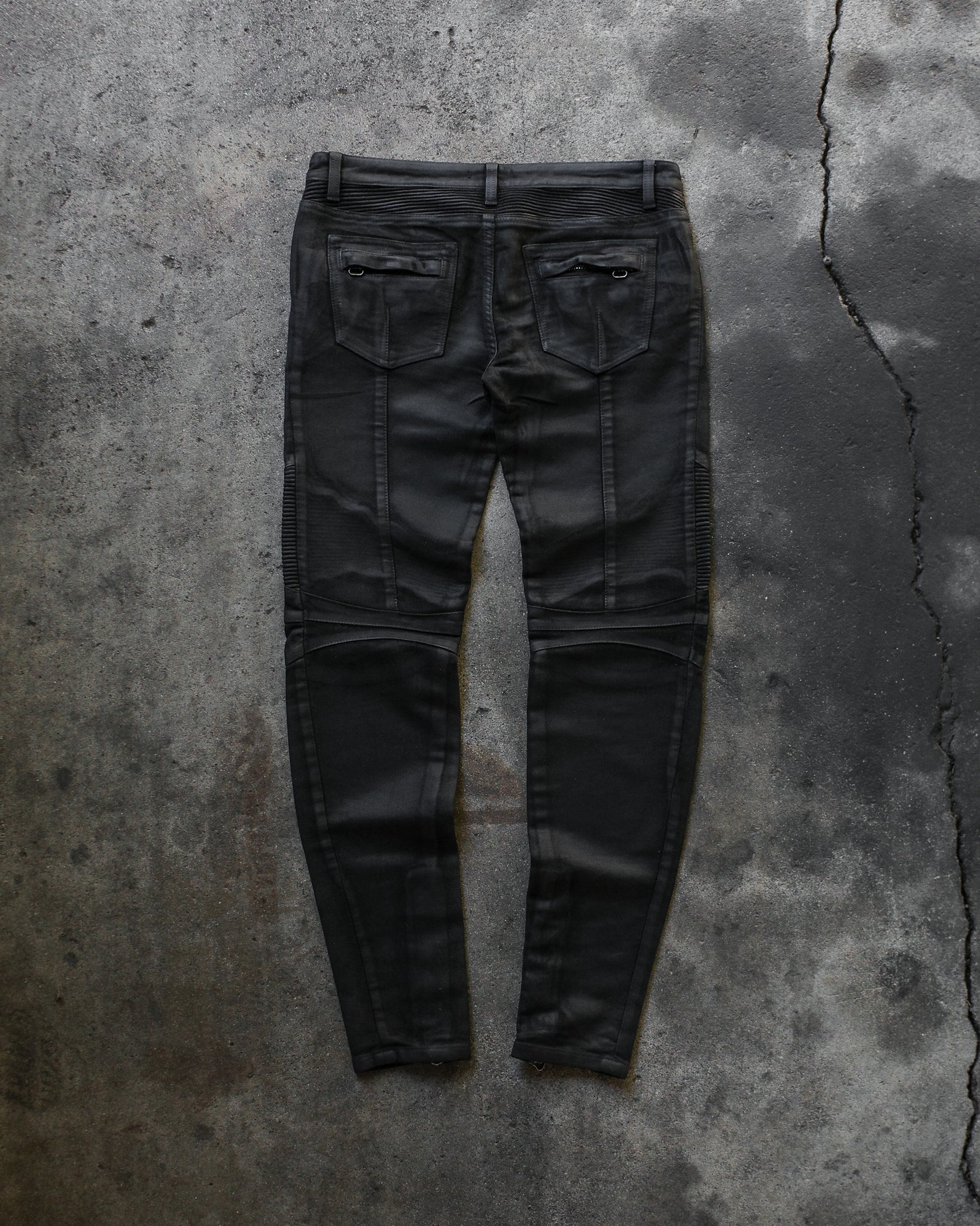 Balmain 2009/2010 Waxed Biker Denim
