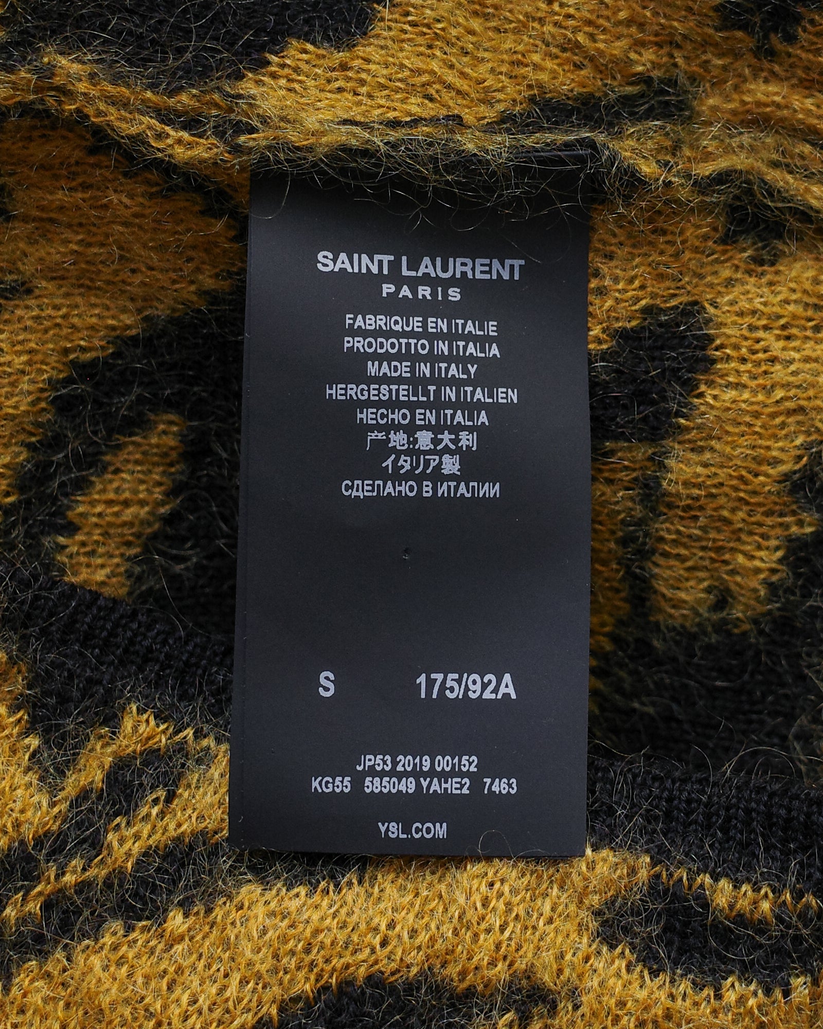 Saint Laurent Paris 2019 Tiger Print Sweater