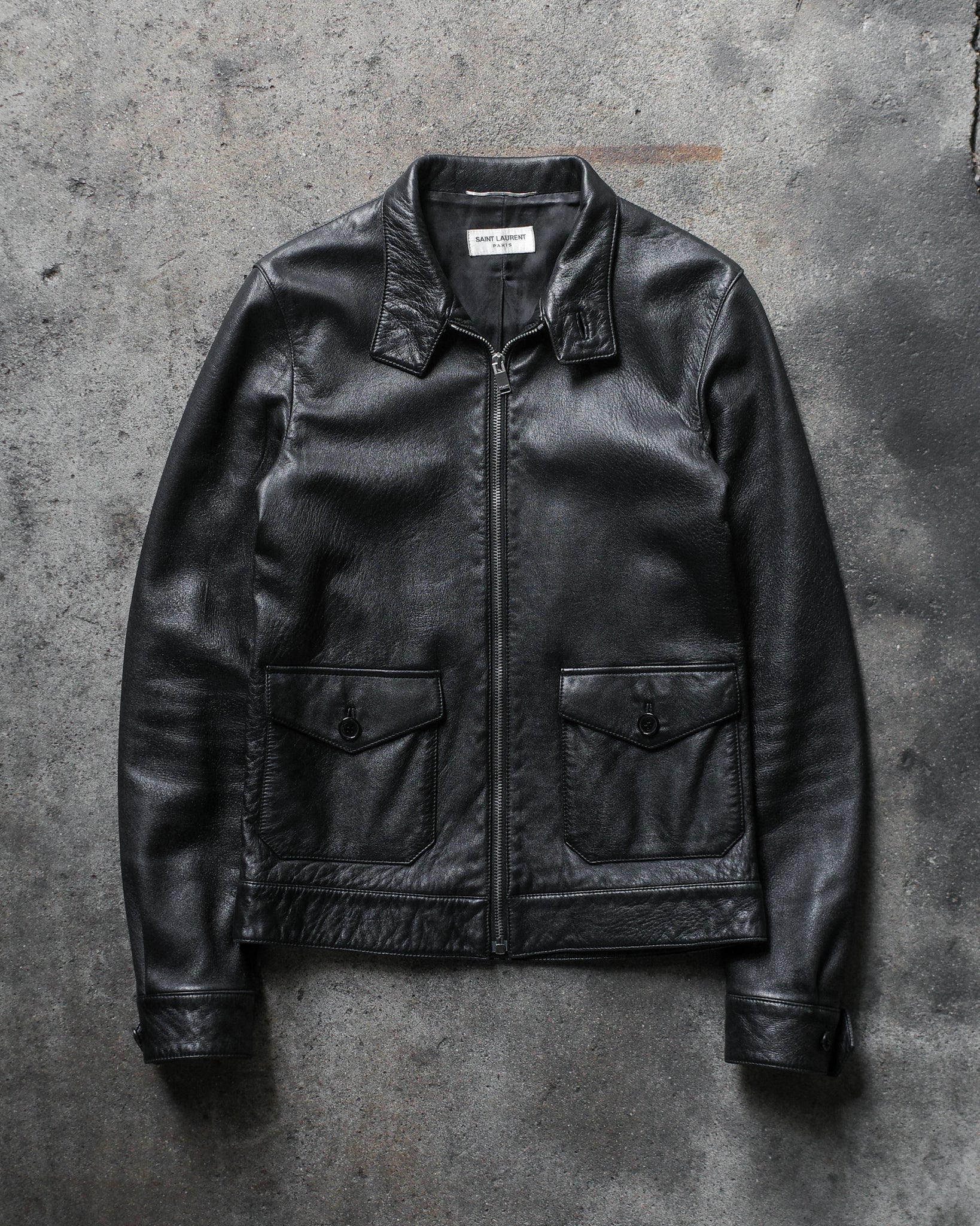 Saint Laurent Paris SS16 Stand Collar Leather Jacket – BLINDATE INC